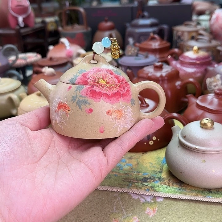 茶壶紫砂牡丹秦权