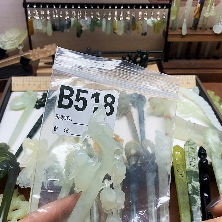 岫玉发簪未镶嵌繁****头