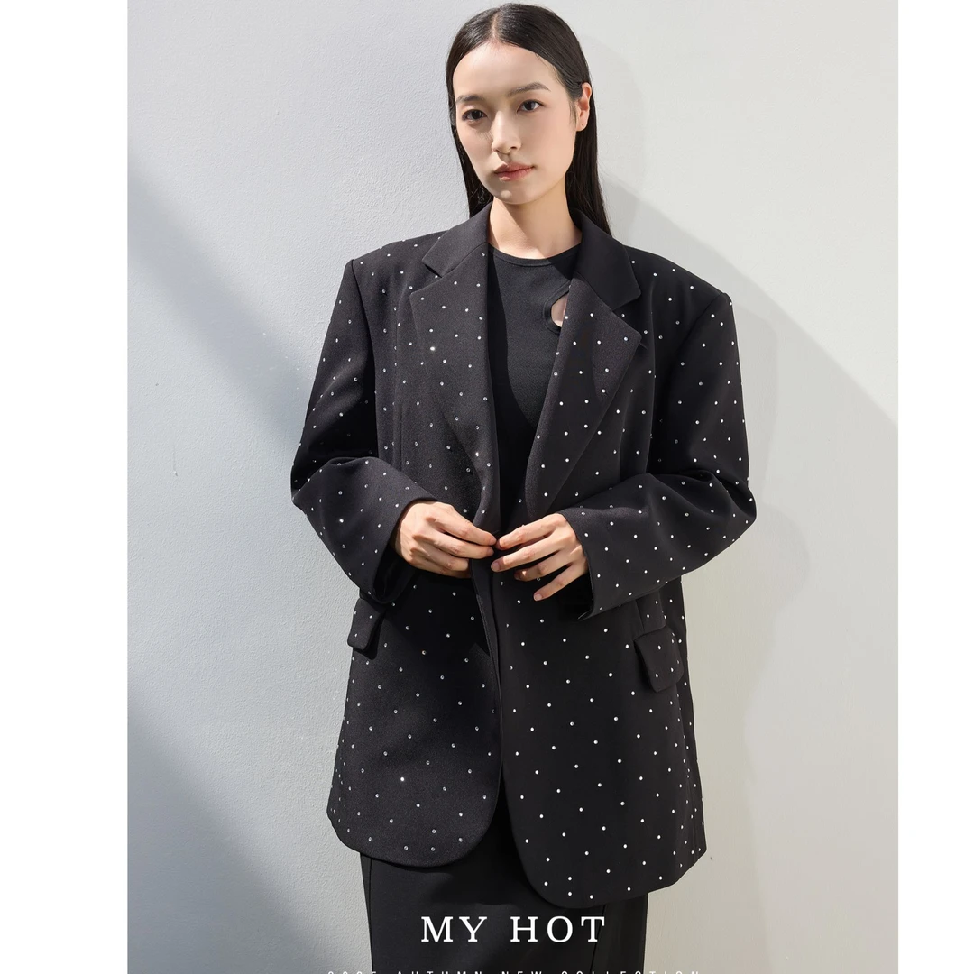 华家曼2025秋季新款时尚烫钻西服