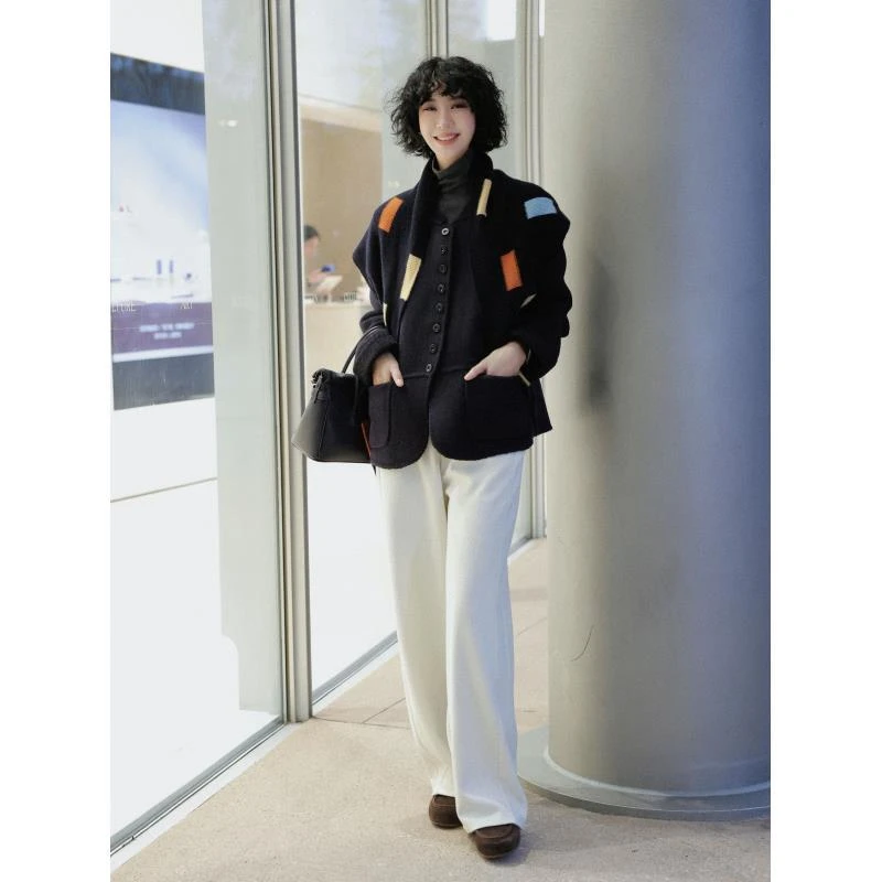 TT设计师【都市女绅】复古时尚极简休闲马海毛羊毛外套TT191291