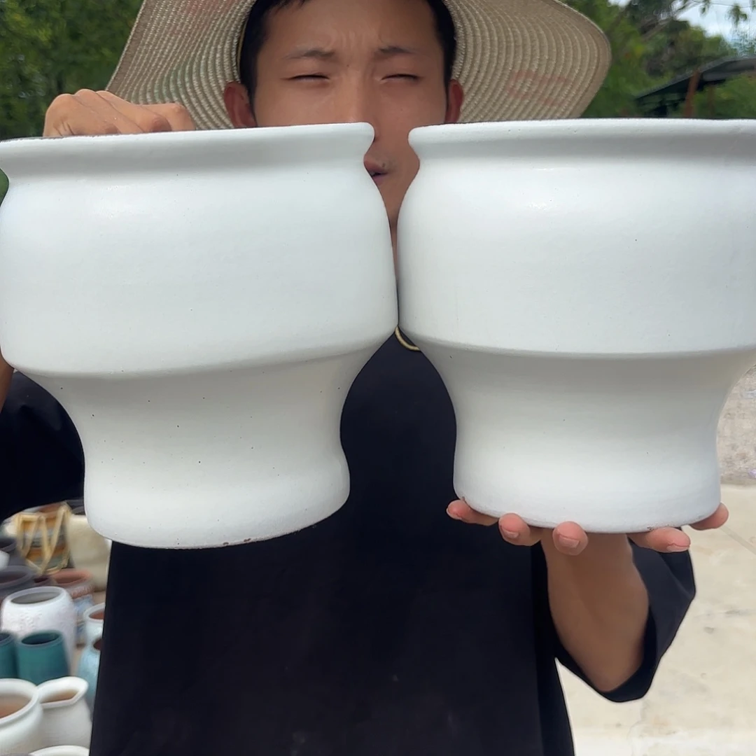 紫砂花盆轻奢风火锅两个口径19高度20