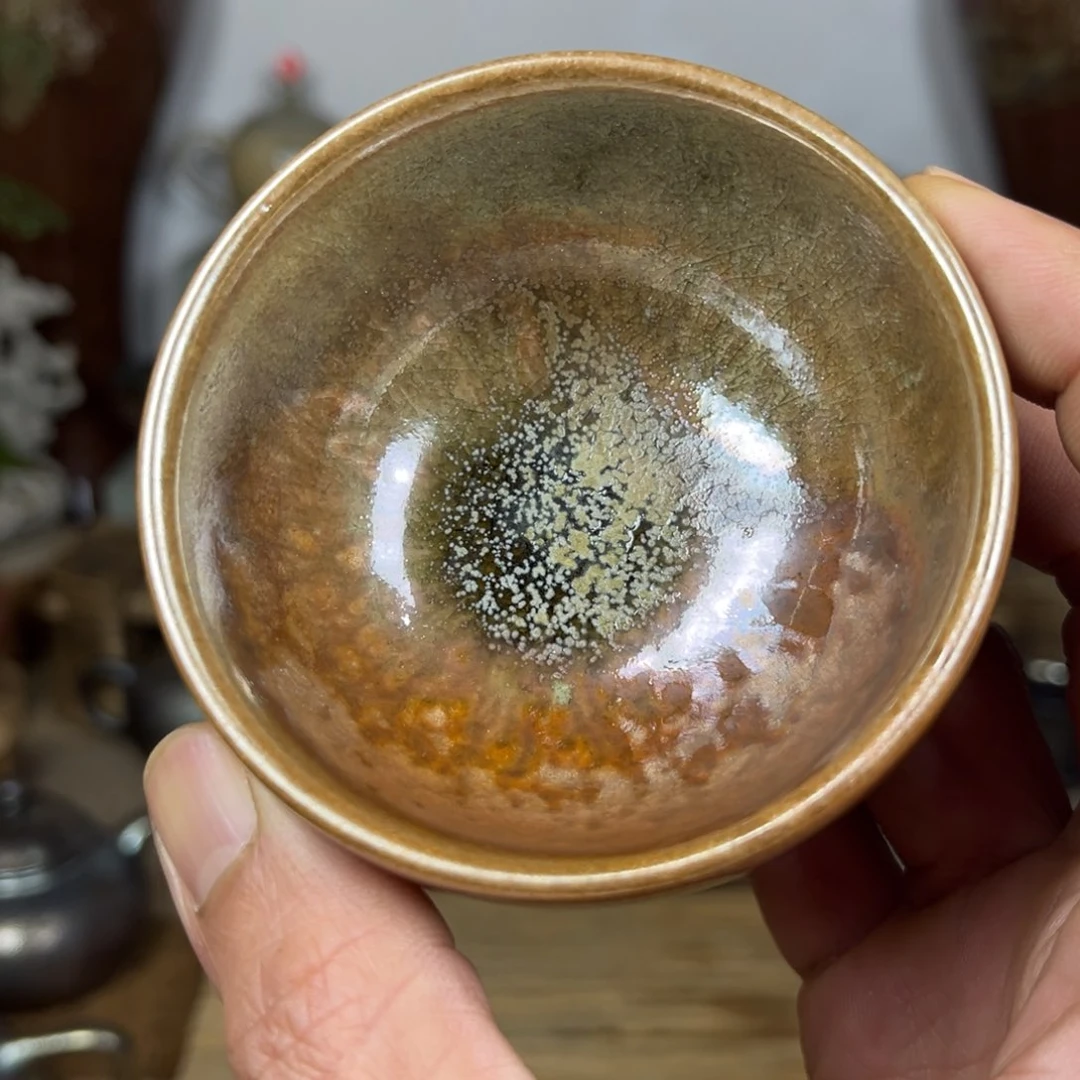 壶建水紫陶古法柴烧幻彩杯