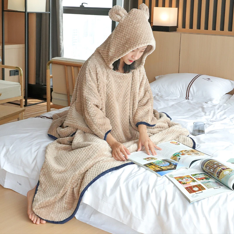 女士一体式浅咖色睡衣休闲家居服超宽松-661960