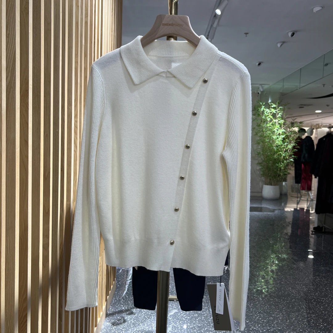 声雨竹7R764秋冬季针织长袖薄款圆领常规款毛针织衫冬季通勤休闲
