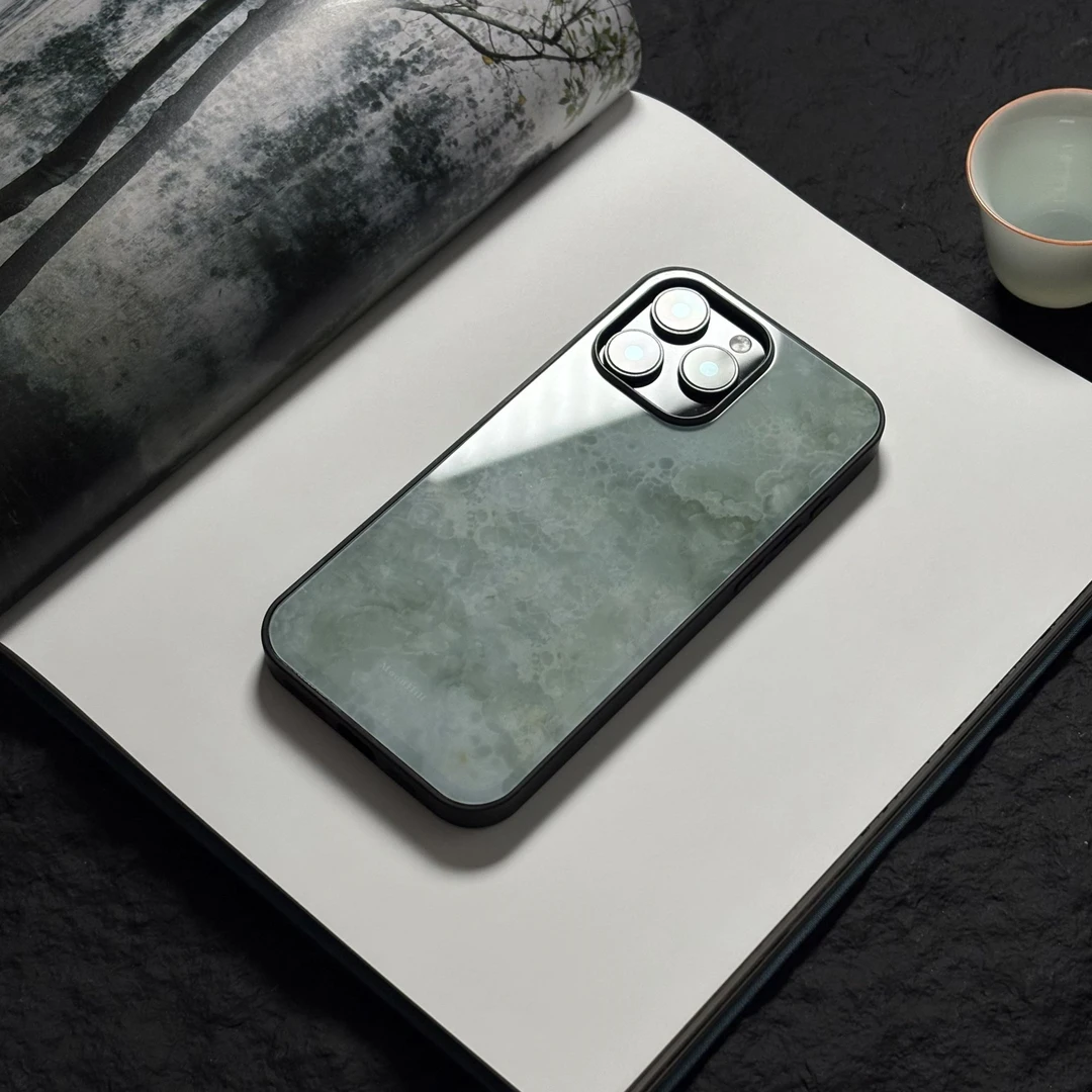 《粉青韫玉》新中式适用于16promax苹果手机壳15promax高级感手机壳