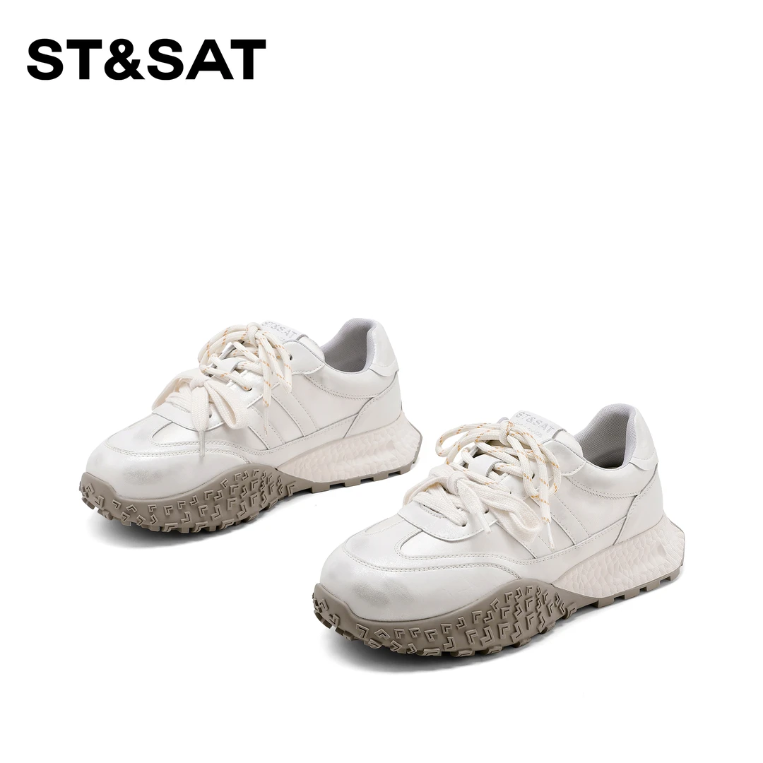 St&Sat/星期六复古系带软底休闲鞋2025春季新款欧若假日风德训女