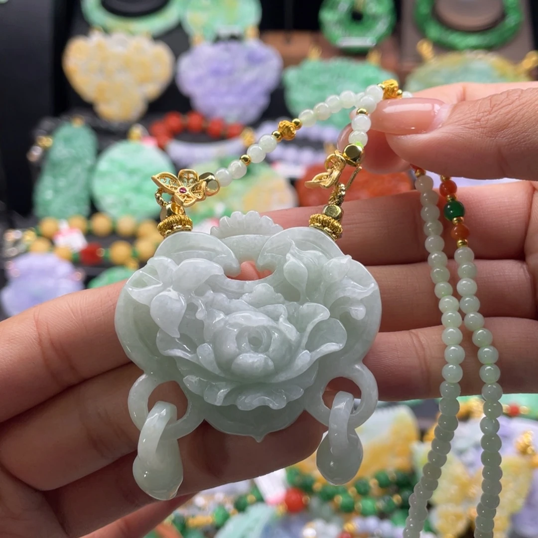 翡翠未镶嵌颈饰代编织