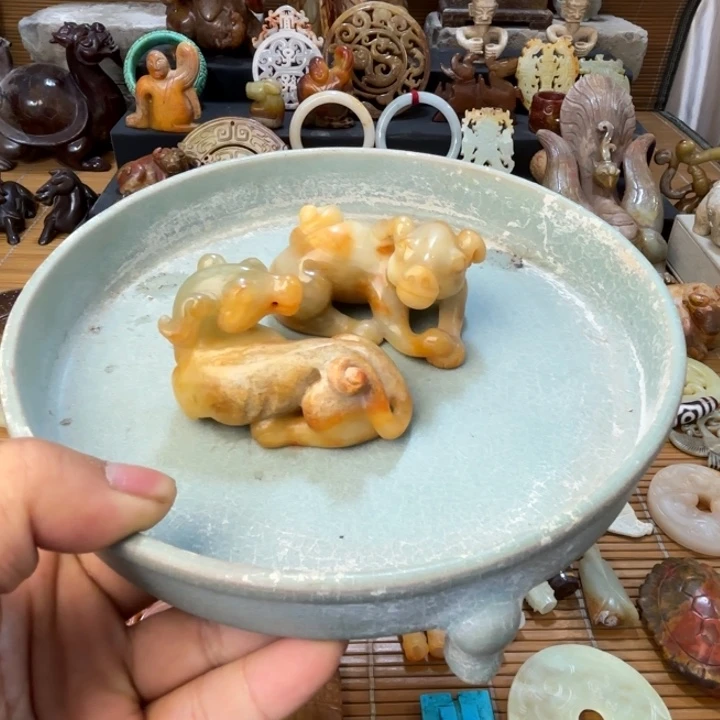 瑜***源摆件汝瓷全品摆件一个