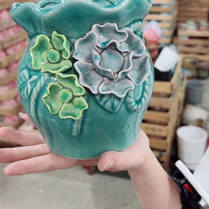 有孔.凑满10元发货多肉陶瓷花盆！