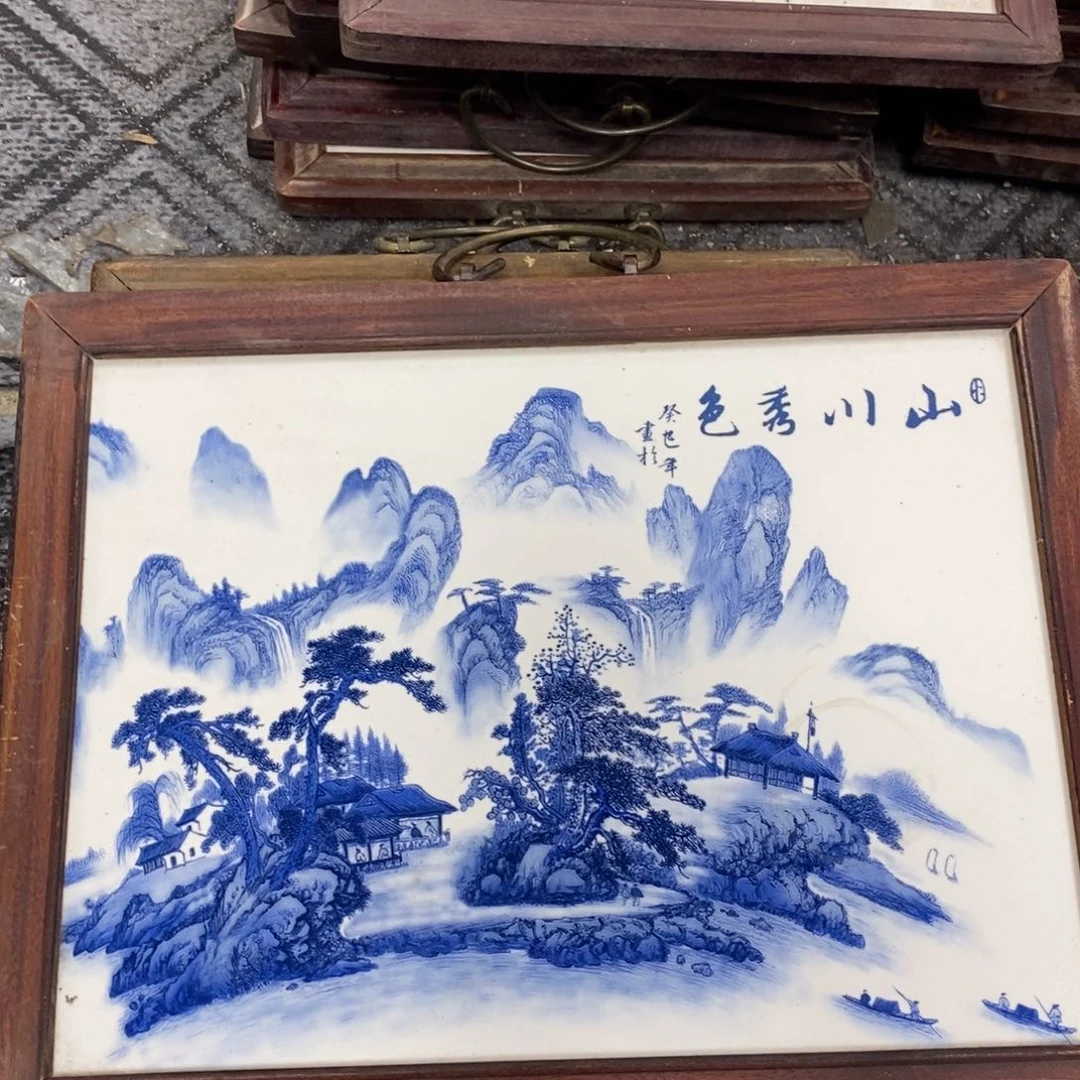 瓷片37*28*1景德镇瓷板画柴窑烧制