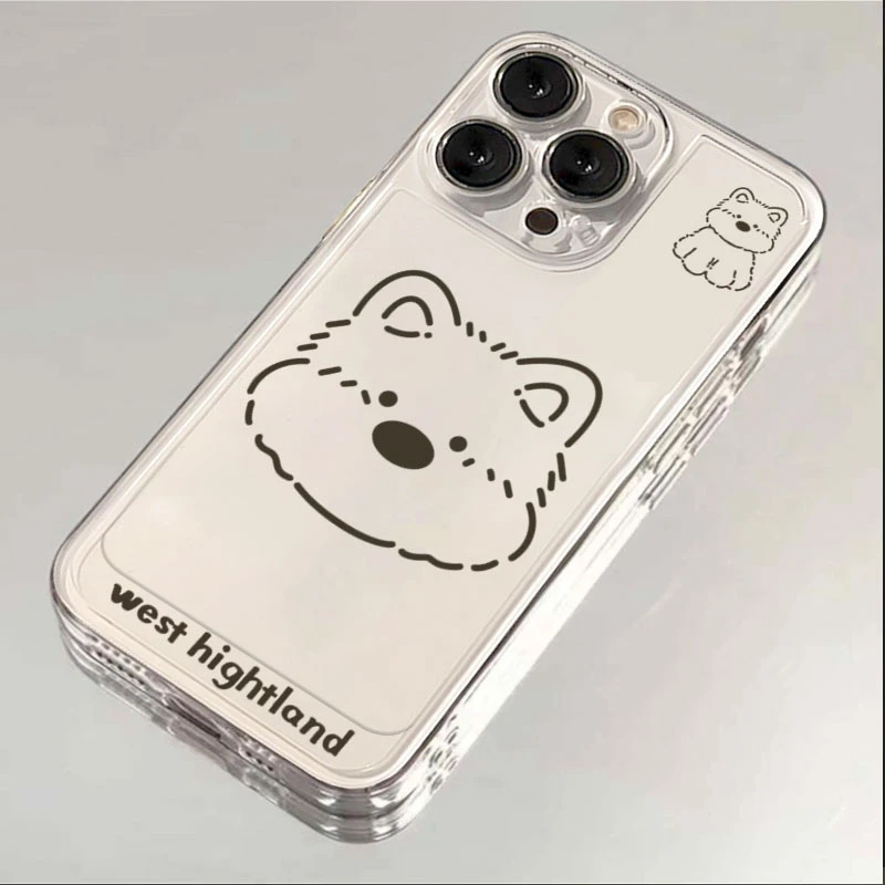 呆萌小狗适用iphone16/15promax手机壳苹果13/12透明14卡通11XR