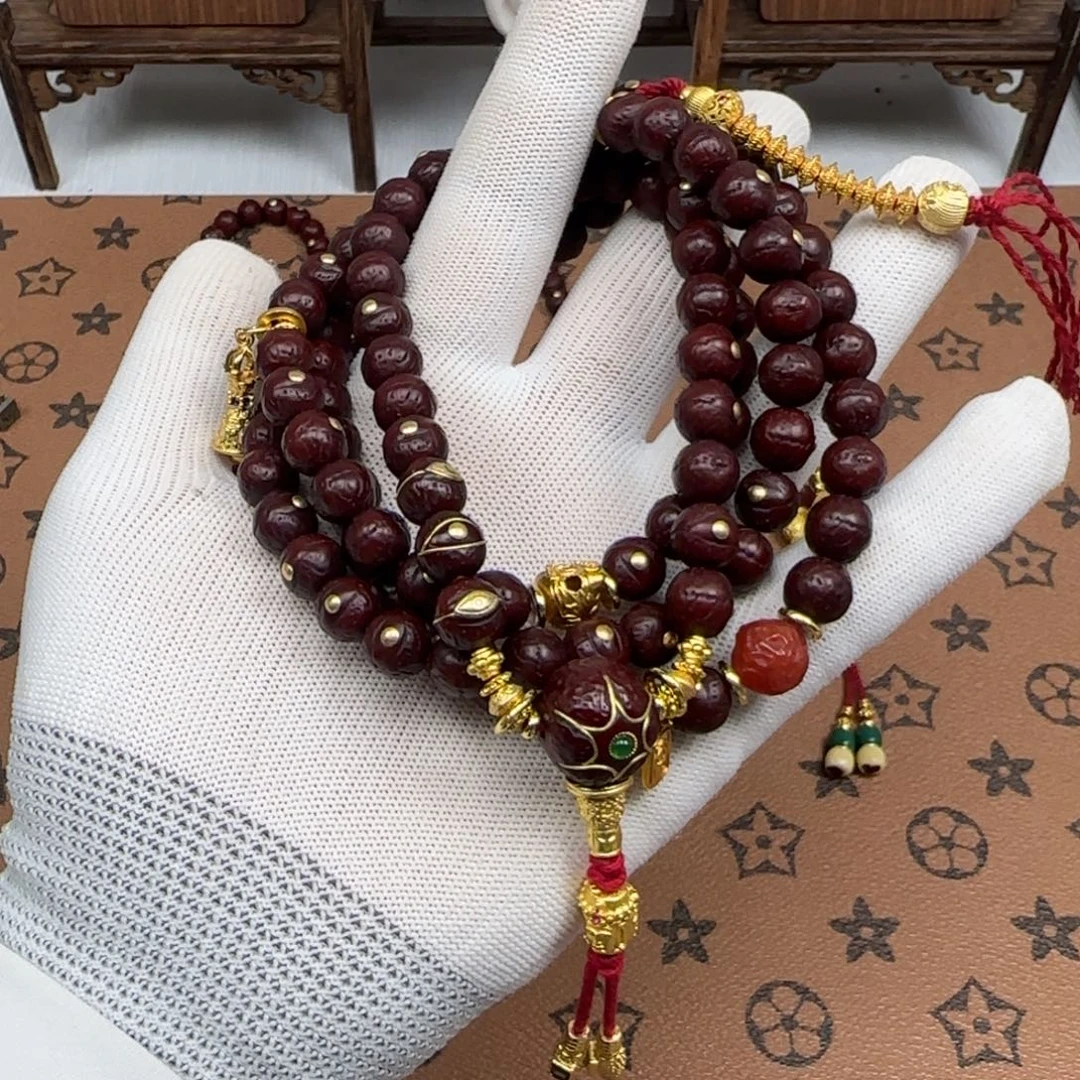 用***5吊坠凤眼菩提凤眼金钉108脖挂9.5满配黄