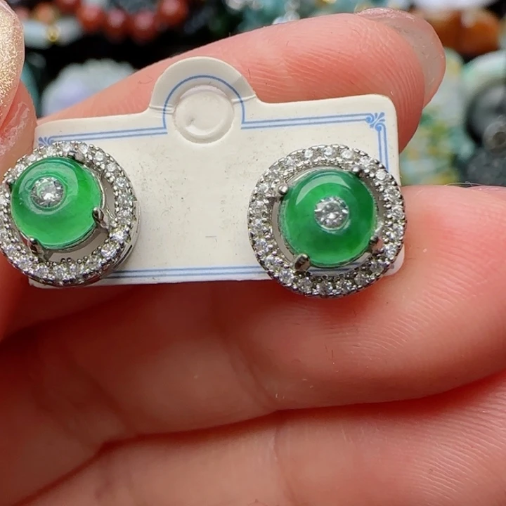 翡翠耳饰未镶嵌天然A货61