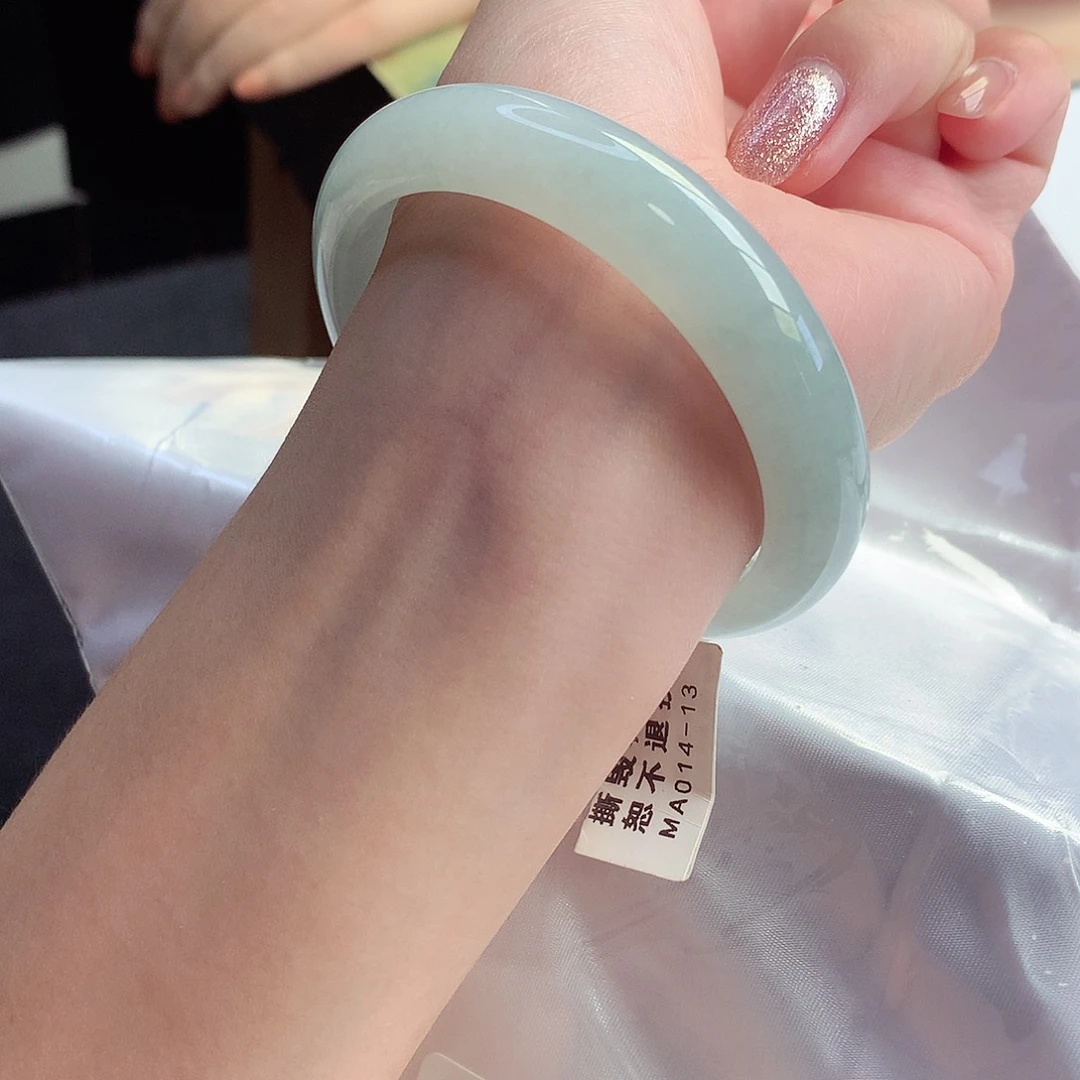 未镶嵌手镯翡翠天然A货翡翠56/57冰晴底完美捡漏镯