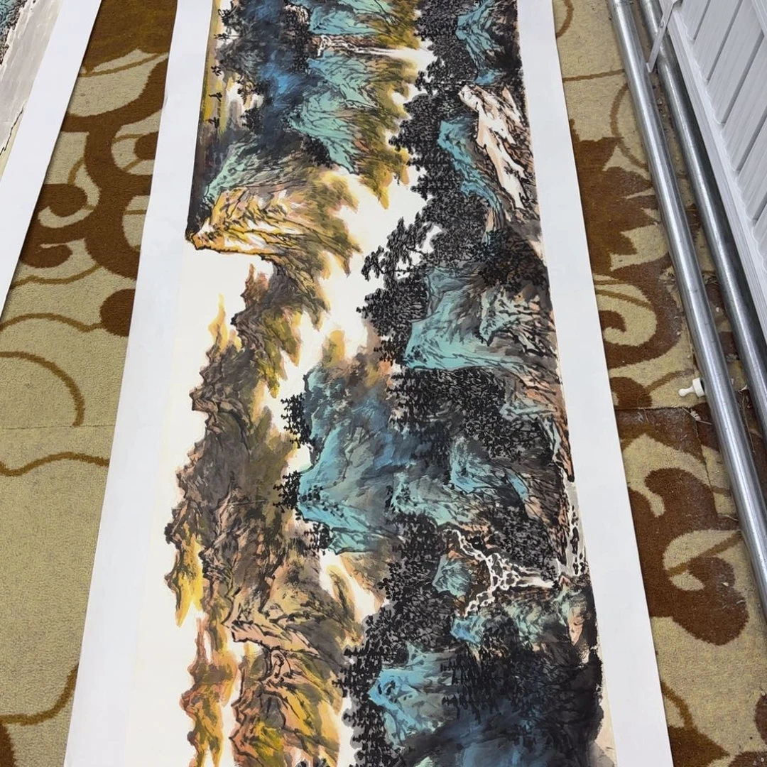 1***国画吴冠锦山水作品童