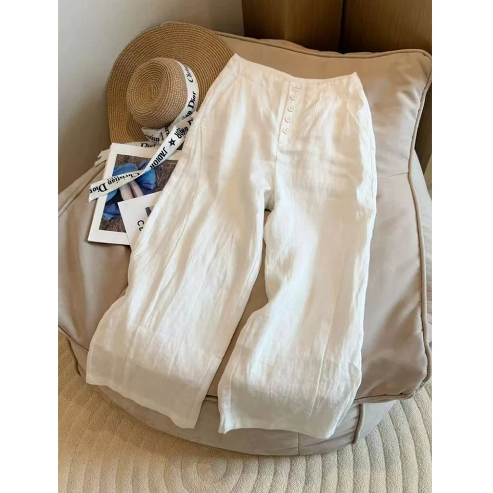 欧货高端气质减龄阔腿裤女2025年夏季新款时尚百搭高腰显瘦休闲裤