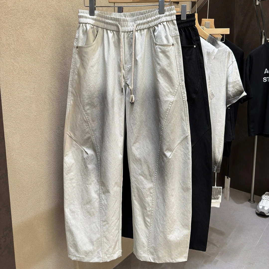 镇店口碑！裤型超赞！重磅脏脏洗！阔腿弯刀男士宽松休闲裤潮2511
