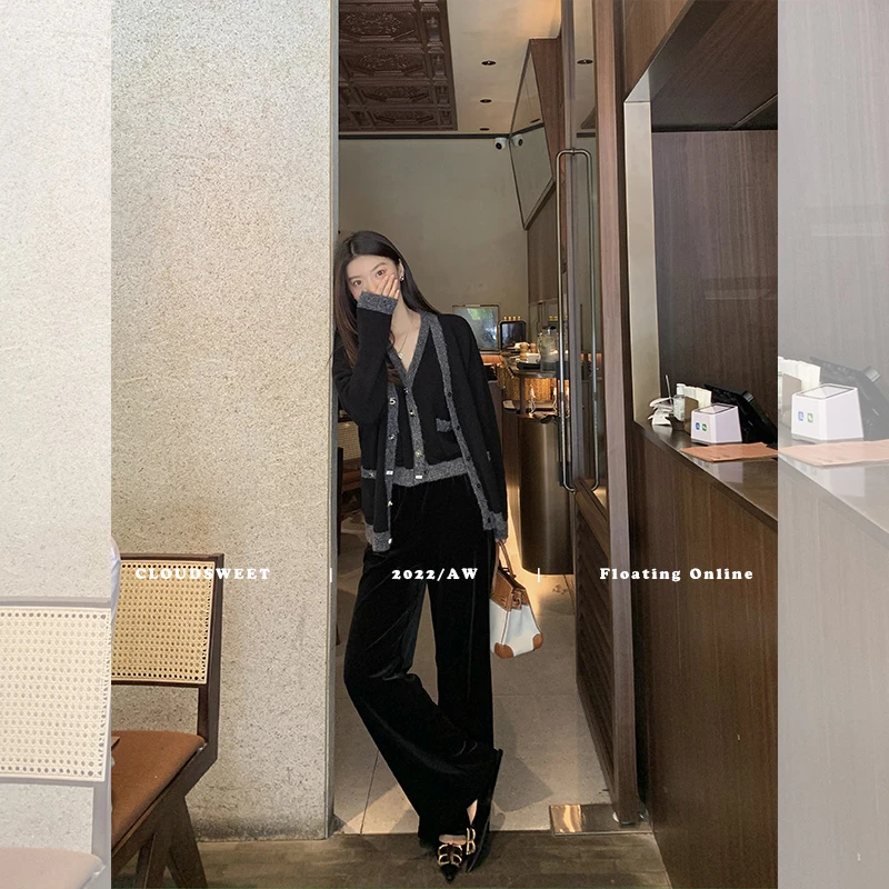 （现货）白云甜CloudSweet 秋冬慵懒风垂感阔腿裤廓形显瘦休闲裤