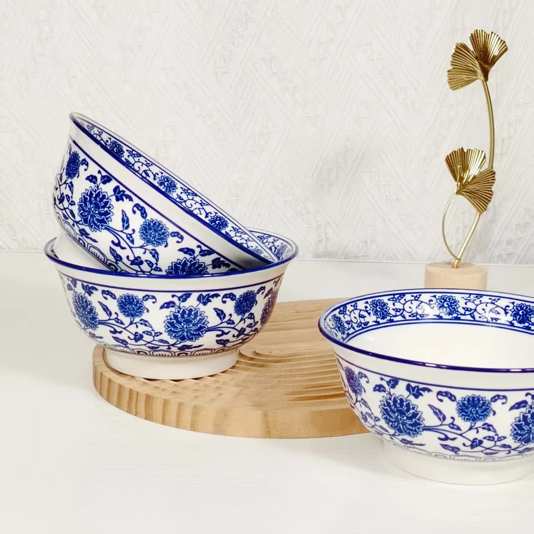 6英寸经典 青花拉面碗烩面碗加厚釉下彩2个