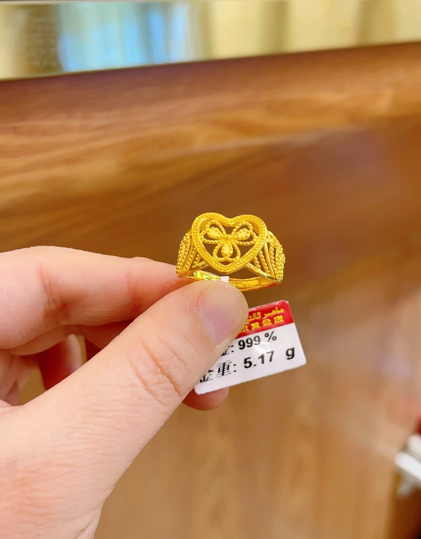 足金戒指5.17克（730/克）实心 活口