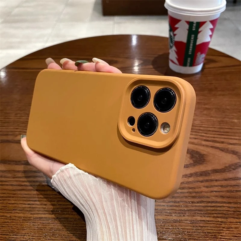 新款纯色液态硅胶适用IPhone15ProMax手机壳苹果14全包防摔13简约