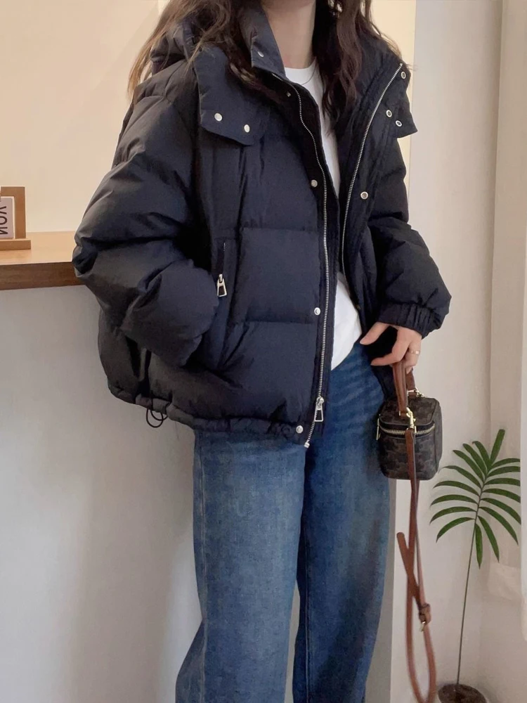 2025秋冬短款连帽棉服宽松棉衣小个子休闲面包服加厚棉袄外套潮