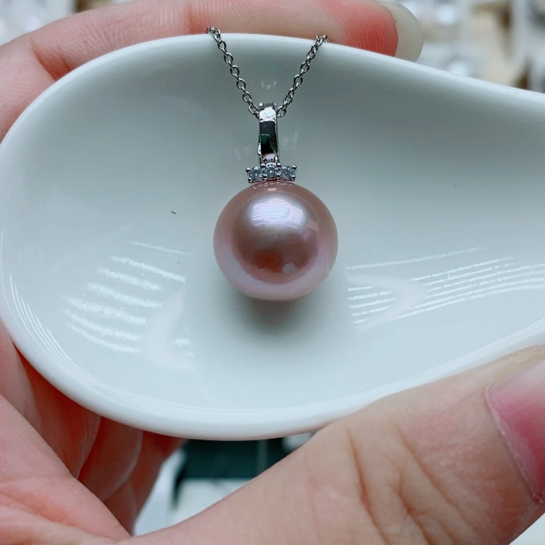 银S925镶嵌吊坠(赠链)淡水珍珠13mm