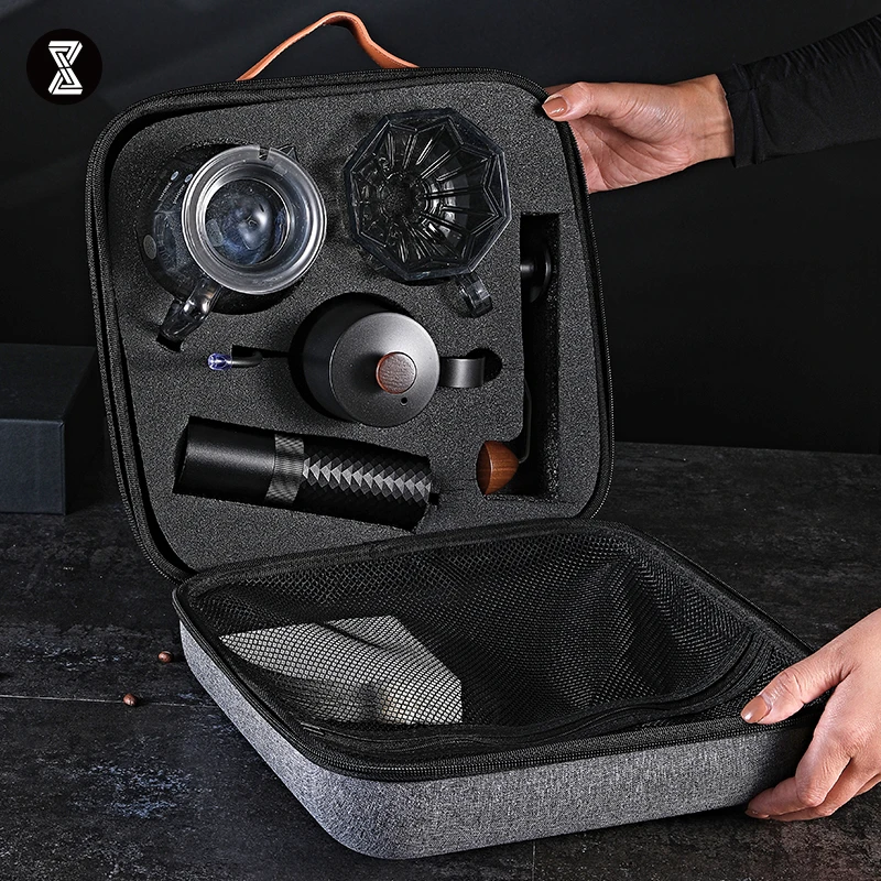 多功能咖啡器具收纳包便携手冲咖啡套装露营箱磨豆机摩卡壶收纳包