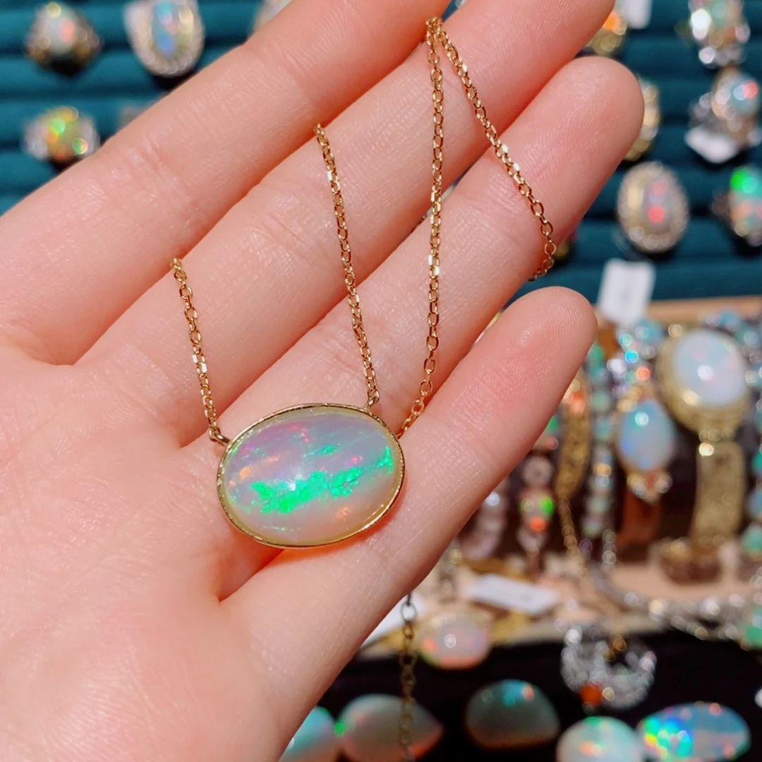 欧泊欧泊项链银S925镶嵌