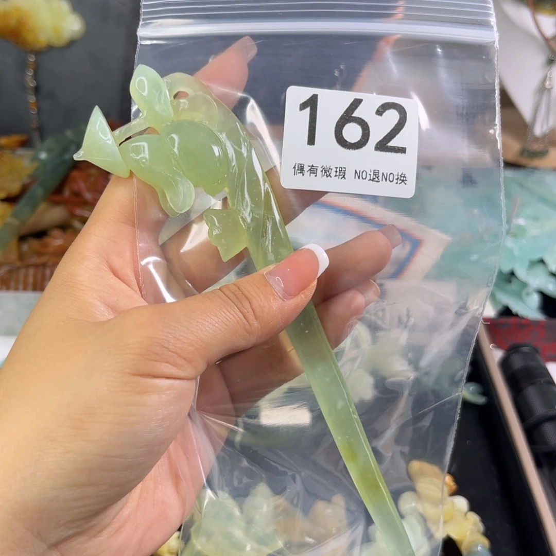 蛇纹石玉未镶嵌发饰阿****