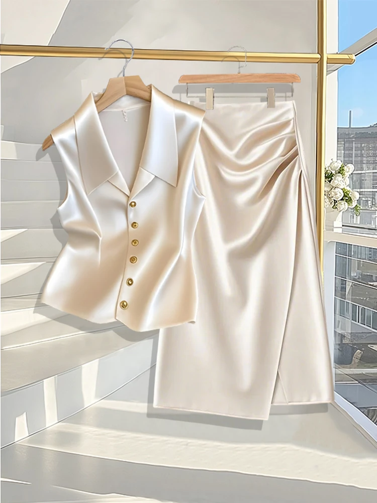 韩版轻职风套装通勤风气质时尚百搭减龄修身上衣休闲半身裙两件套