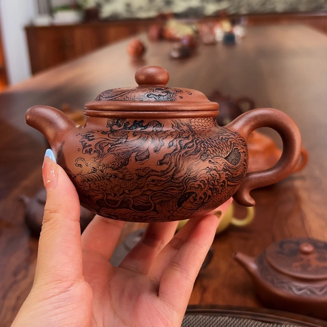 茶壶紫砂龙仿古壶