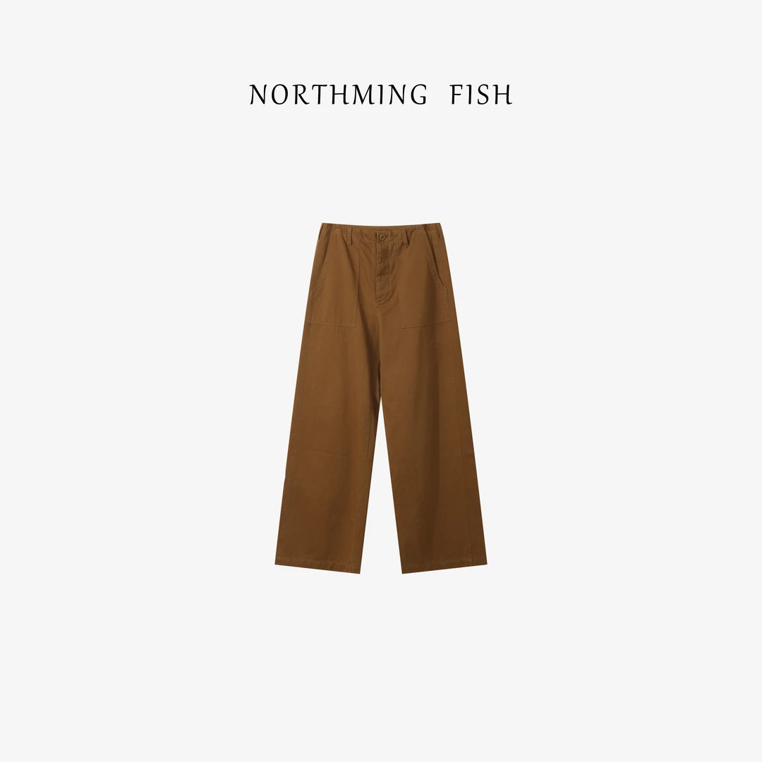 NorthMing fish「初秋调色盘」休闲复古 时髦随性宽松阔腿休闲裤