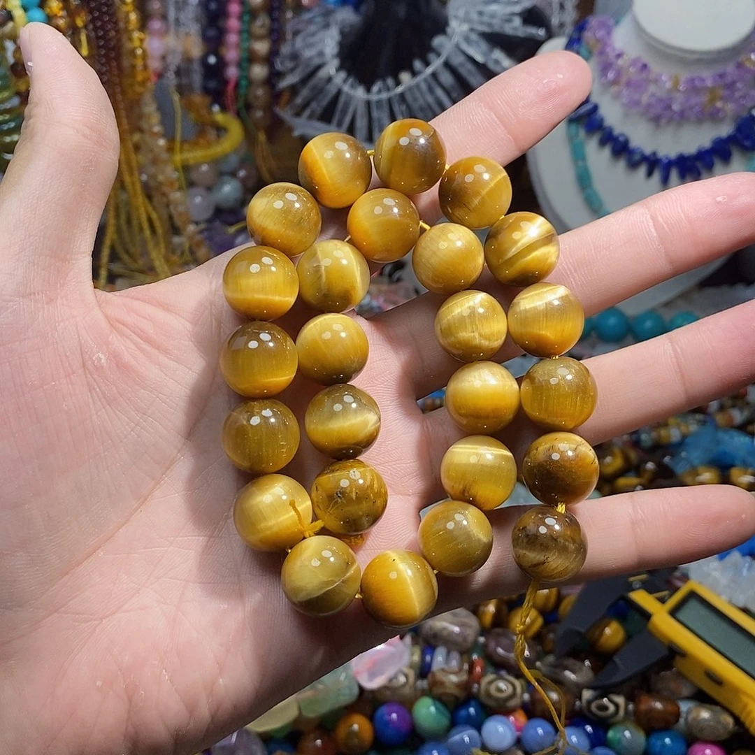 石英质玉未镶嵌，金虎眼16mm，