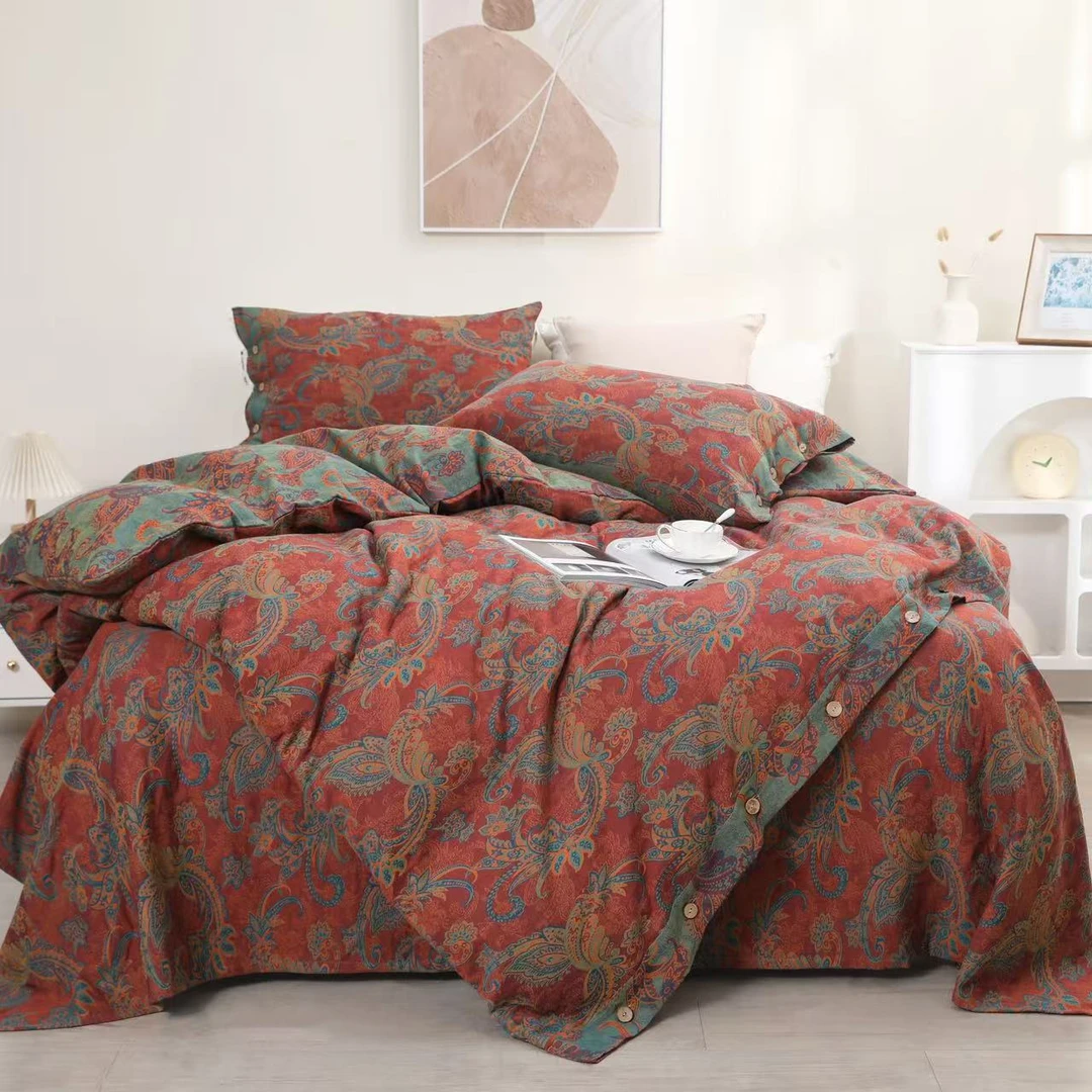 [红绿腰果]150*200A类母婴高端双层纱被套