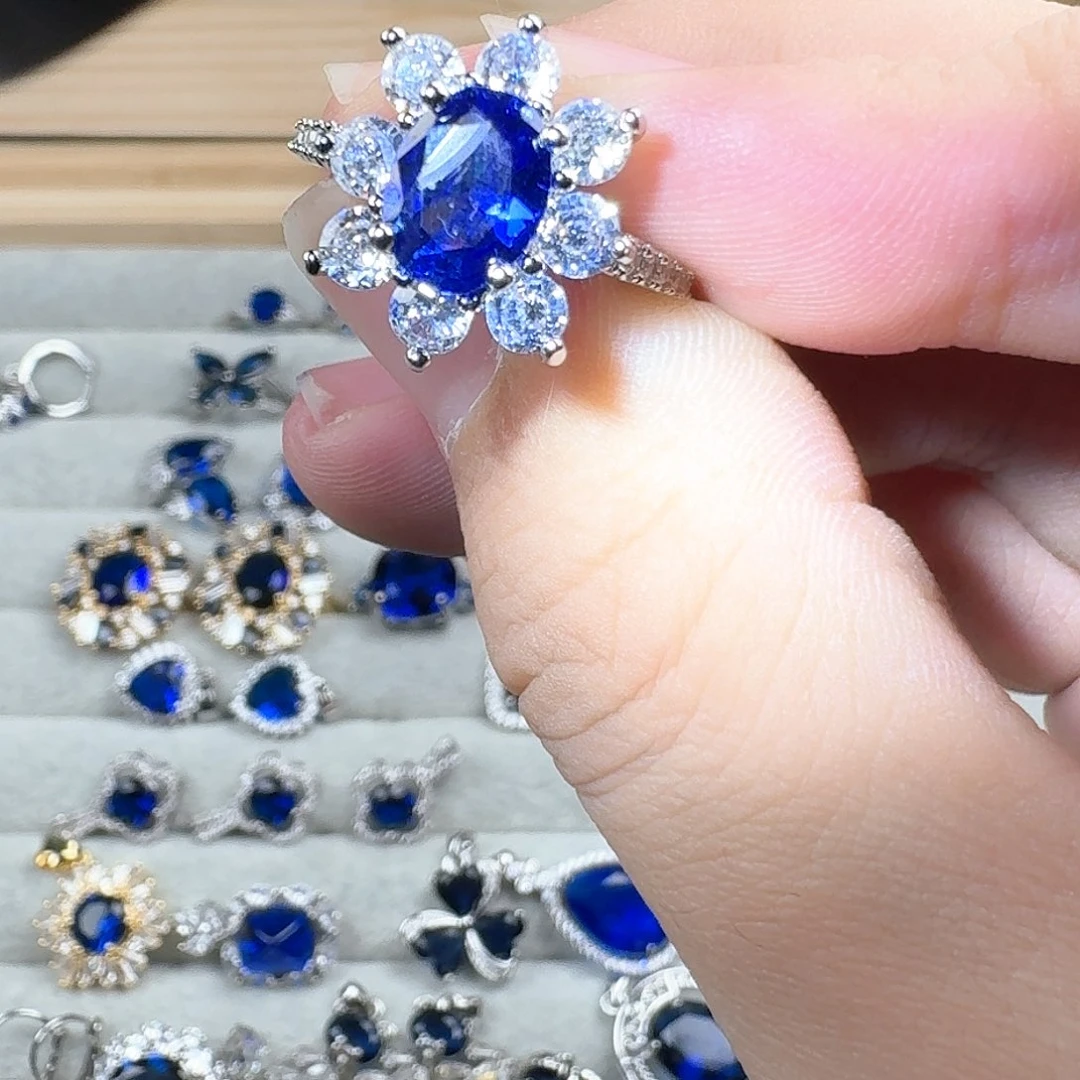 芙蓉石戒指银S925镶嵌