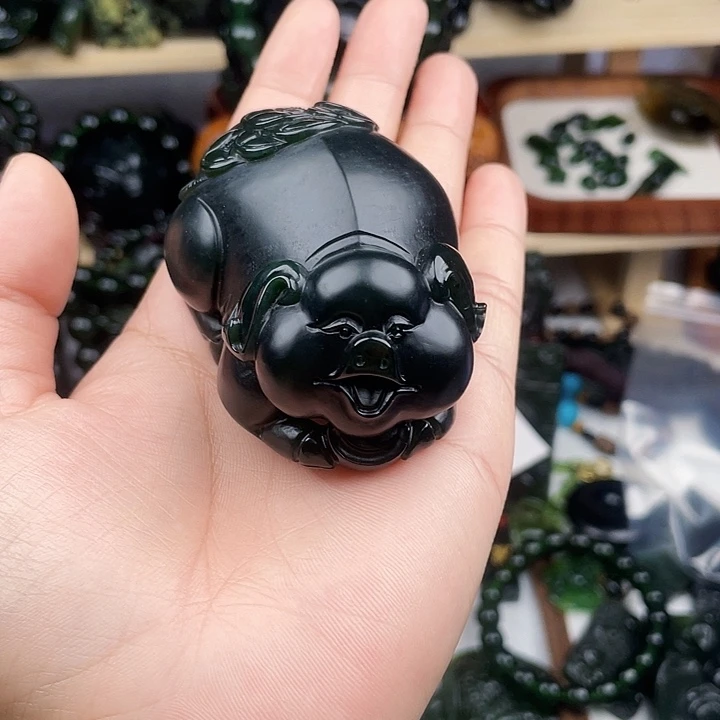 不***得蛇纹石玉未镶嵌手串泰山玉富贵猪