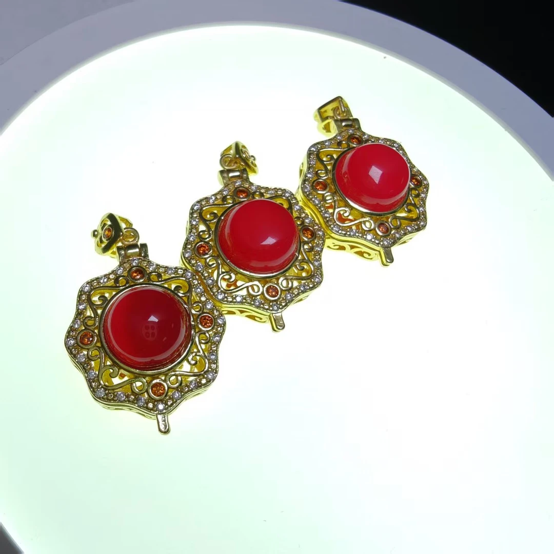 Q6ST7819【福嘟嘟】红锦天红玛瑙蛋面吊坠-配绳-多样性只发一件