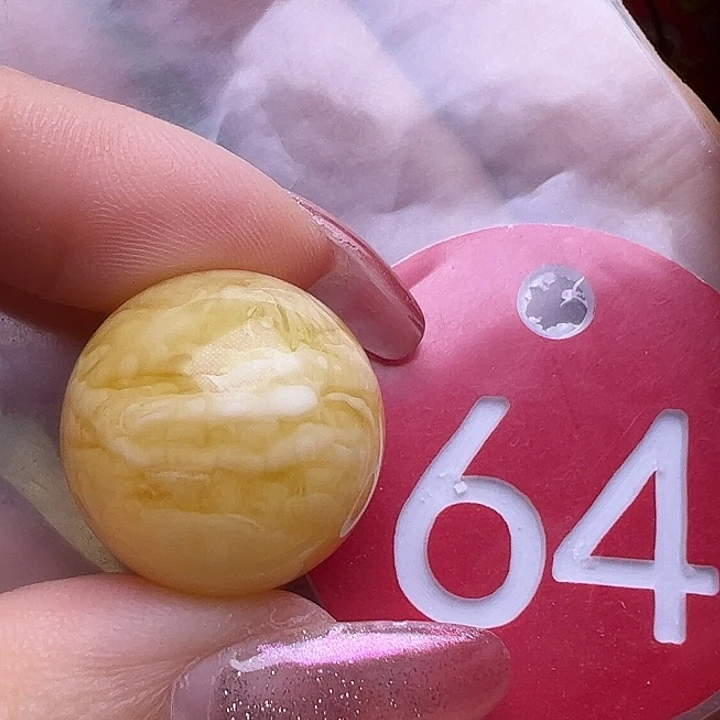 未镶嵌蜜蜡裸石微花粉19mm金瓷白虎皮 圆珠