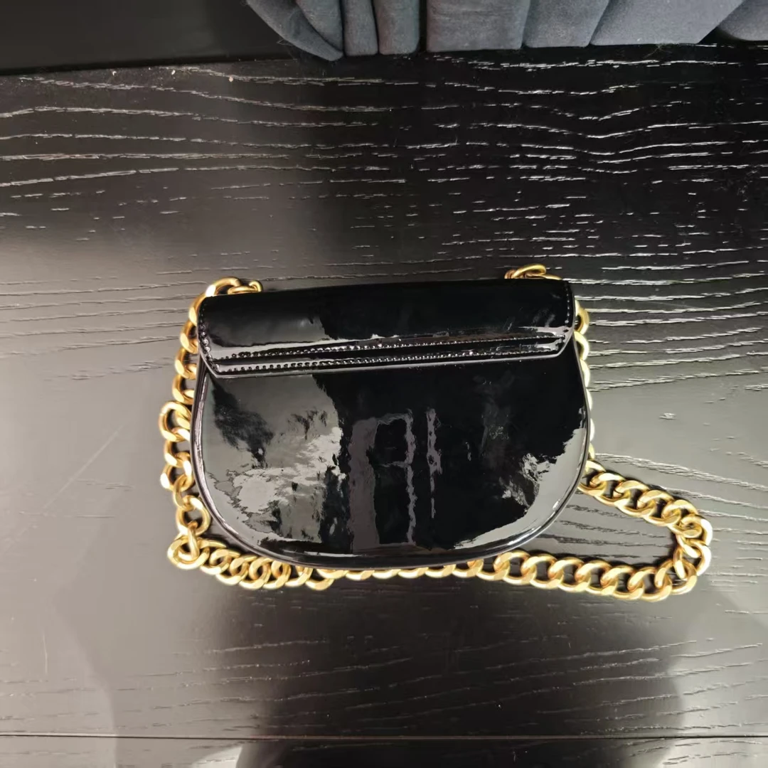 COCO DICV2025新款高端定制时尚女包 清 18 K 椭圆 亮漆皮 24CM