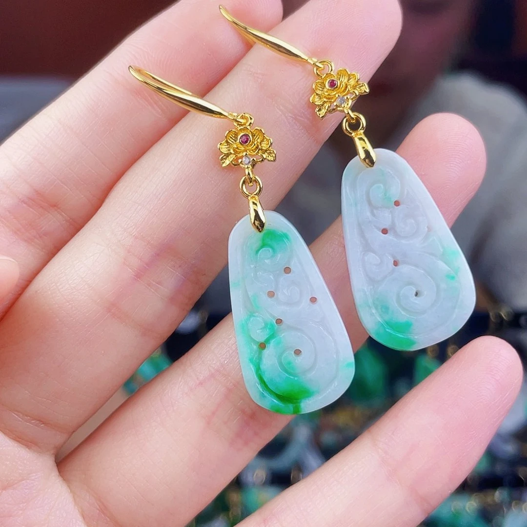 翡翠未镶嵌耳饰饰品