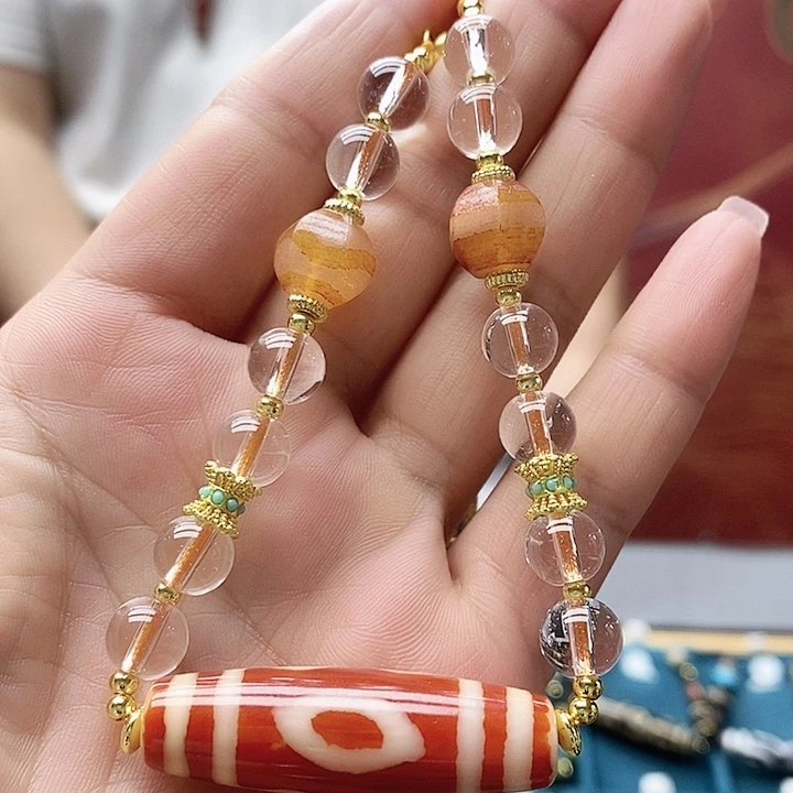 玛瑙/玉髓颈饰合金