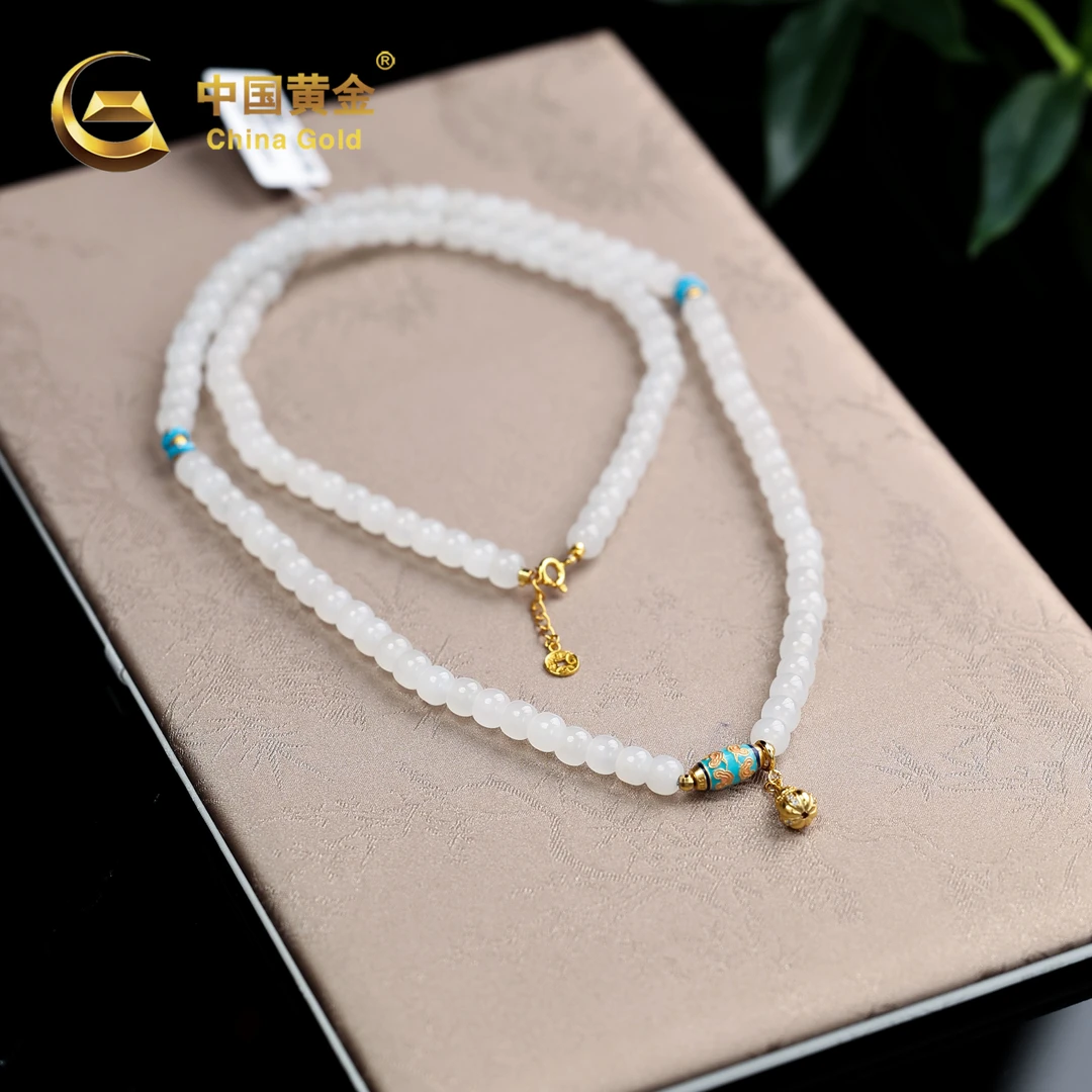 【中国黄金】相雪 | 和田玉*项链*S925银镶嵌-X2568-L-Y