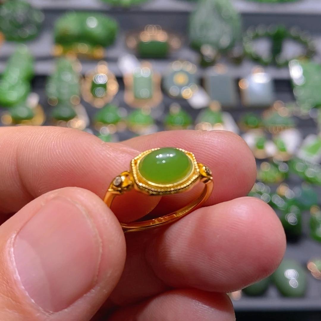 颈饰银S925镶嵌和田玉（碧玉）