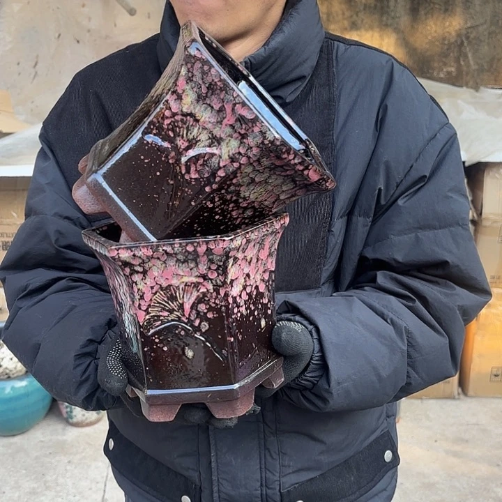 红陶彩两个口径18高度16