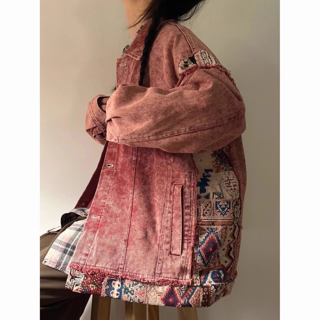 JIN451~500新款外套网红复古宽松机车休闲款春秋牛仔外套