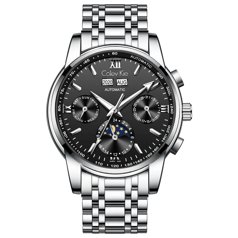 ColevKie/7007 机械机芯/年月日历/39MM/高档日历多功能男士手表