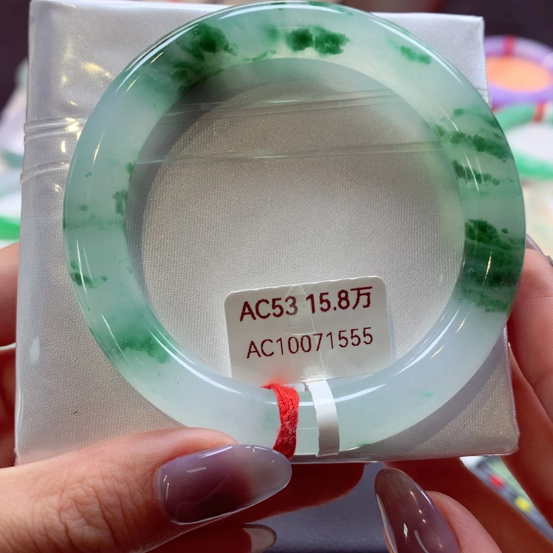 翡翠手镯未镶嵌美人条33（47号）