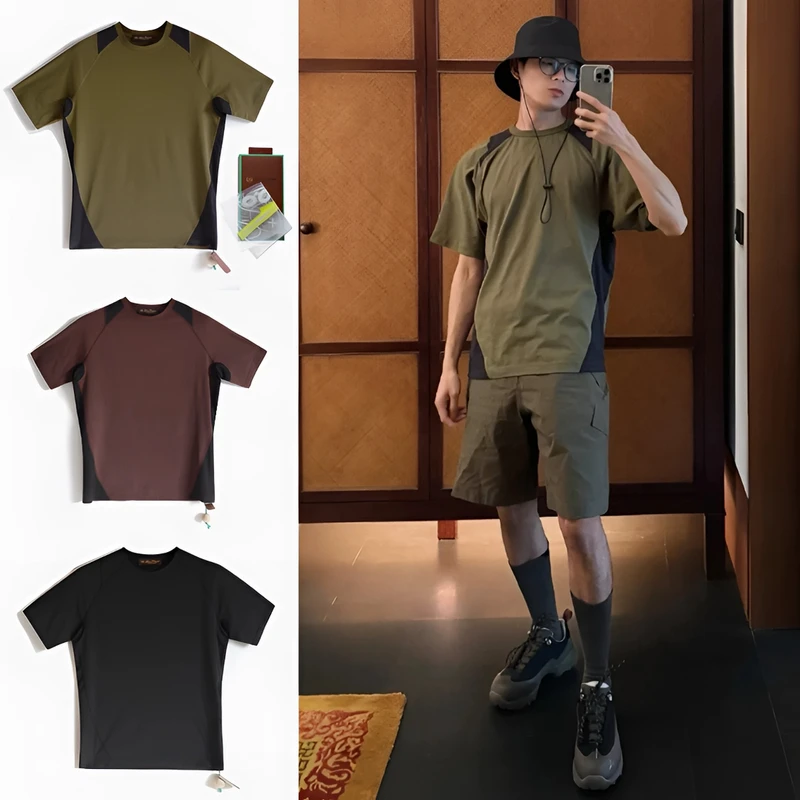 胶囊系列  夏季男女情侣网眼透气拼色休闲短袖T恤506V500