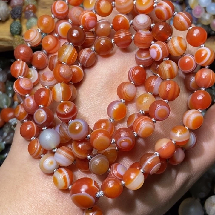 石材108缠丝浮雕花眼戈壁石